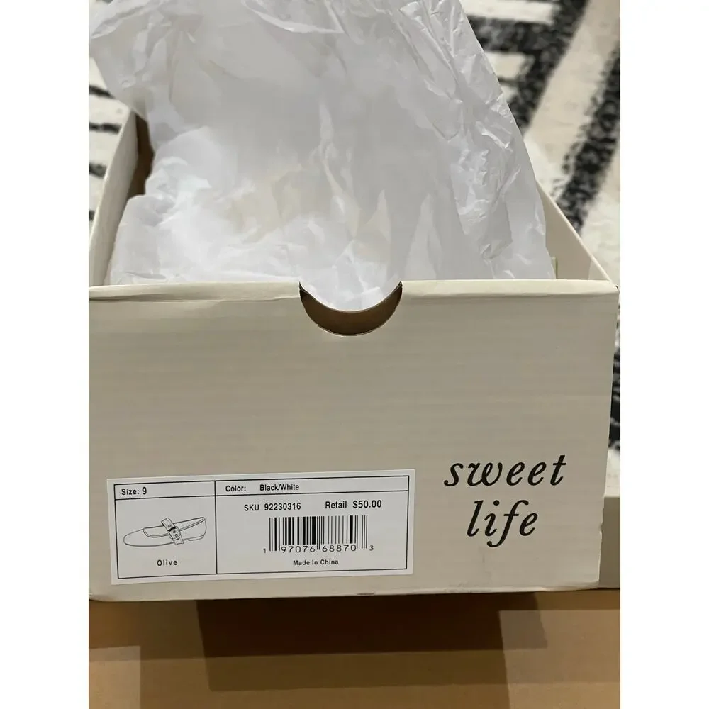 NIB Sweet Life Black Ballet Flats Shoes Size 9 - Picture 4 of 8